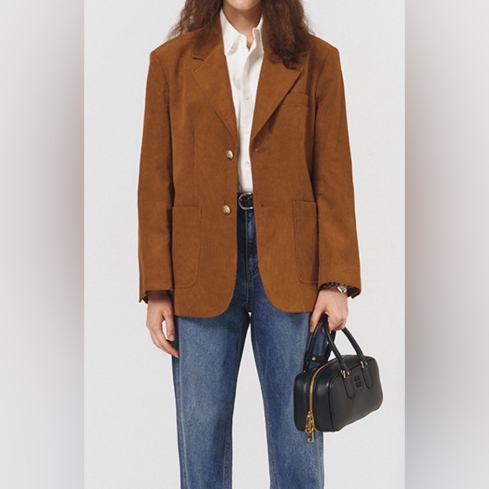 Dunst unisex, vintage corduroy, blazer, camel, beige size small NEW a-46